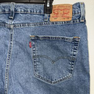 Levis 550 Jeans Mens 42x30 Blue Relaxed Straight Mid Rise Medium Wash Denim GUC